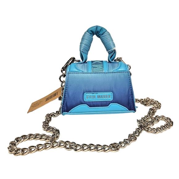 Steve Madden BDORAA Turquoise Micro Mini Chain Crossbody Bag Purse NWT - Picture 3 of 8